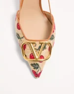Valentino Vlogo Signature Slingback Pumps In Cherryfic Pattern 80Mm - Image 4